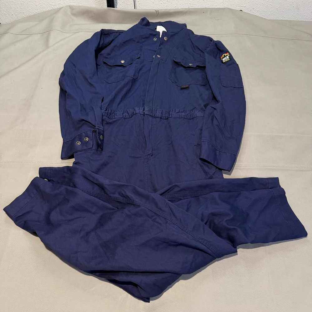 MCR Safety FR Gear Men Navy Flame Fire Resistant Coveralls Workwear 42 Tall-6768